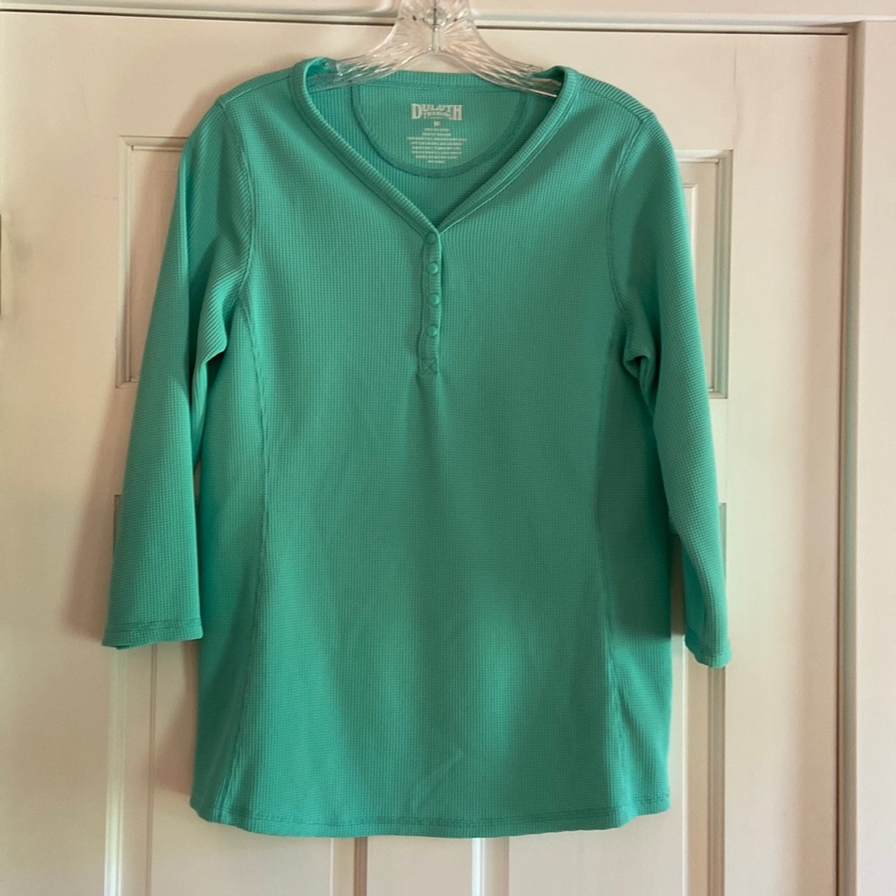 Duluth Womens 3/4 Sleeve Henley Shirt Med